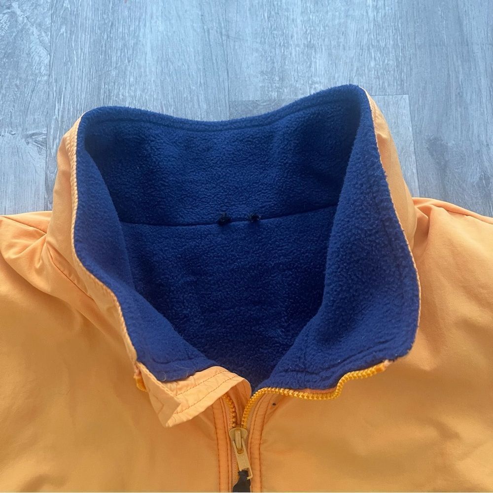 VINTAGE LL Bean Jacket Mens XL Orange Full ZIp Windbreaker Bomber Fleece Lined - Picture 3 of 7